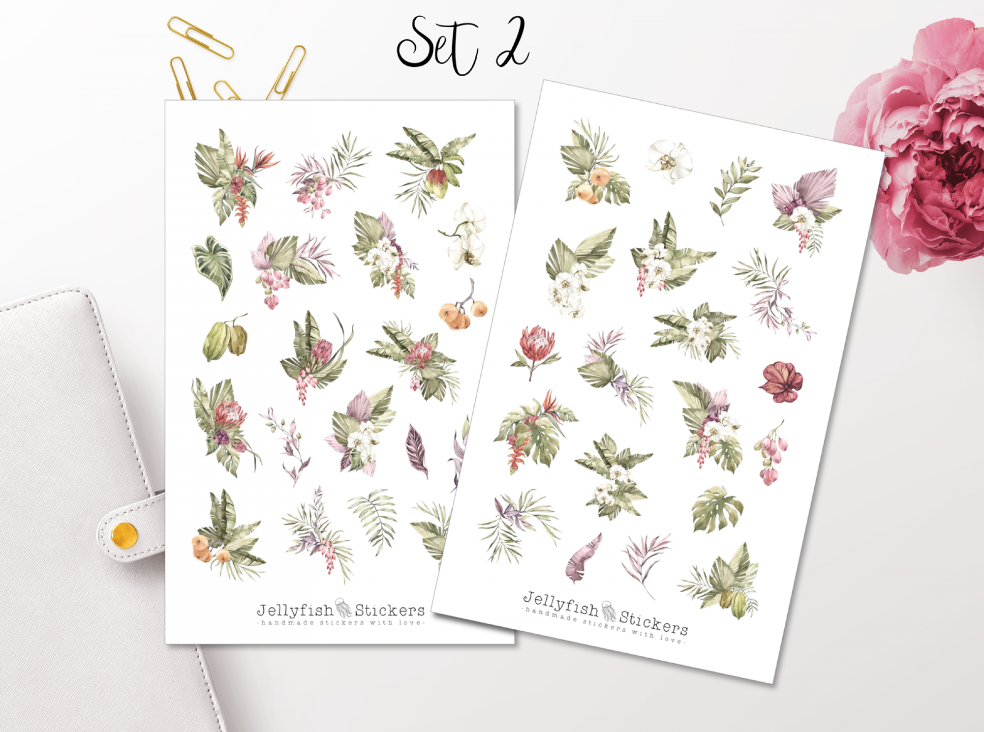 Sommer Vögel Sticker Set